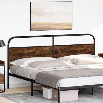 Kopfteil Räuchereiche 180 cm Stahl und Holzwerkstoff