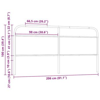 Kopfteil Räuchereiche 200 cm Stahl und Holzwerkstoff