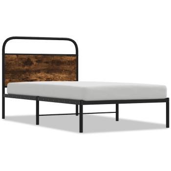 ARDEBO.de - Bettgestell ohne Matratze 107x203 cm Räuchereiche Holzwerkstoff