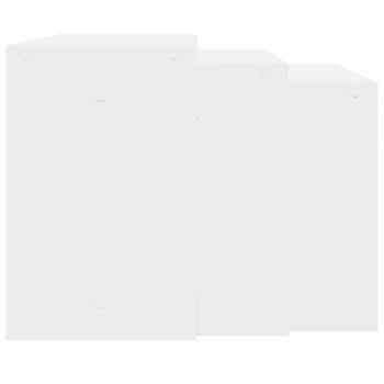 Satztische 3 Stk. Weiß Holzwerkstoff