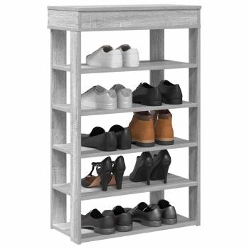 ARDEBO.de - Schuhregal Grau Sonoma 60x30x98 cm Holzwerkstoff