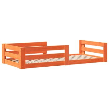 Massivholzbett ohne Matratze Wachsbraun 80x190 cm Kiefernholz