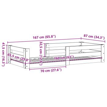 Massivholzbett ohne Matratze Wachsbraun 80x190 cm Kiefernholz