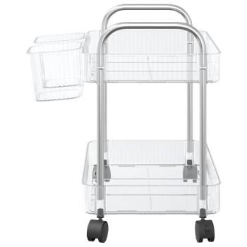 Aufbewahrungswagen 2 Etagen Transparent 37x27,5x43,5 cm Acryl