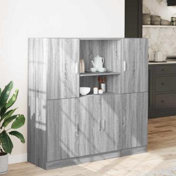 3-tlg. Küchenschrank-Set Grau Sonoma Holzwerkstoff