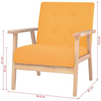 Sofa-Set 2-tlg. Stoff Gelb