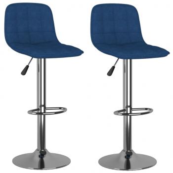 Barhocker 2 Stk. Blau Stoff