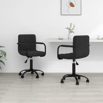 ARDEBO.de - Esszimmerstühle 2 Stk. Drehbar Schwarz Samt