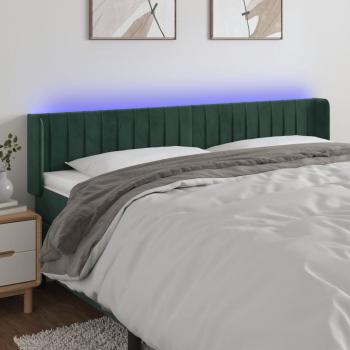 ARDEBO.de - LED Kopfteil Dunkelgrün 163x16x78/88 cm Samt