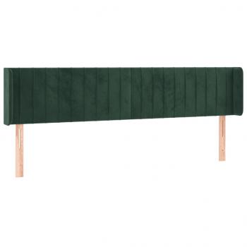 LED Kopfteil Dunkelgrün 163x16x78/88 cm Samt