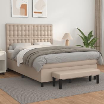 ARDEBO.de - Boxspringbett Matratze Cappuccino-Braun 140x200cm Kunstleder