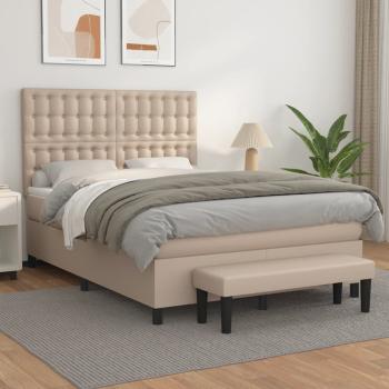 ARDEBO.de - Boxspringbett Matratze Cappuccino-Braun 140x190cm Kunstleder