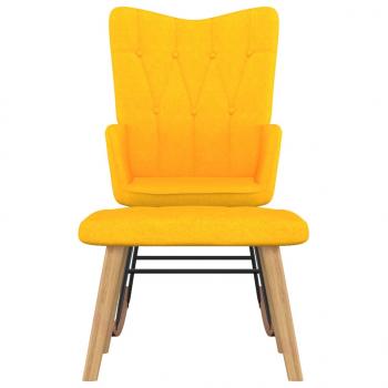 Schaukelsessel mit Hocker Senfgelb Stoff