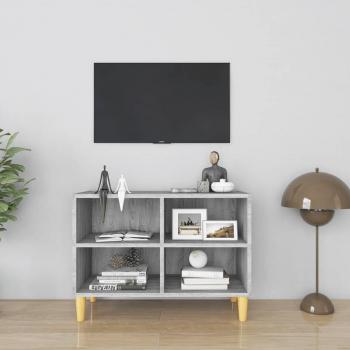 ARDEBO.de - TV-Schrank mit Massivholz-Beinen Grau Sonoma 69,5x30x50 cm