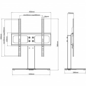 TV-Ständer für 26-42 Zoll Bildschirme Max VESA 400x400 mm 30kg