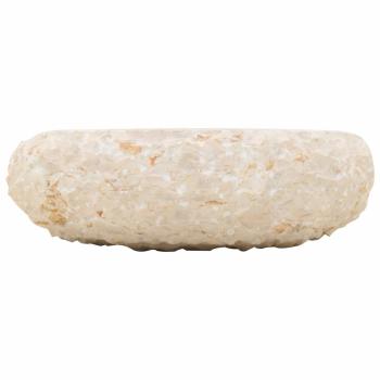 ARDEBO.de - Waschbecken 40x12 cm Marmor Creme