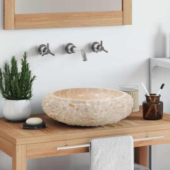 Waschbecken 40x12 cm Marmor Creme