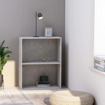 ARDEBO.de - Bücherregal 2 Fächer Betongrau 60x30x76,5 cm Holzwerkstoff