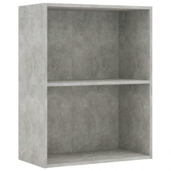 Bücherregal 2 Fächer Betongrau 60x30x76,5 cm Holzwerkstoff