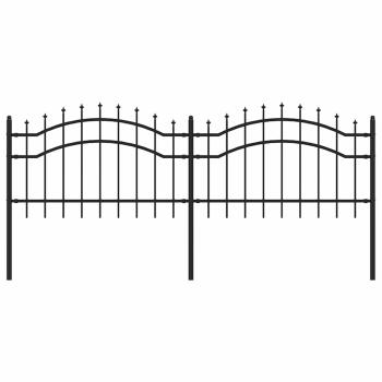 Gartenzaun mit Speerspitzen Schwarz 115 cm Stahl