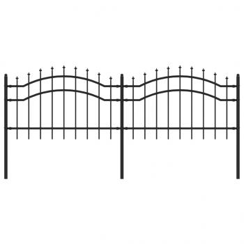Gartenzaun mit Speerspitzen Schwarz 115 cm Stahl