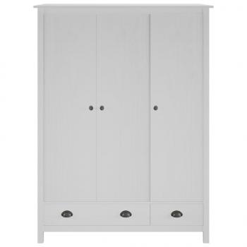 Kleiderschrank mit 3 Türen Hill Weiß 127x50x170 cm Kiefernholz