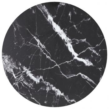 ARDEBO.de - Tischplatte Schwarz Ø30x0,8 cm Hartglas in Marmoroptik