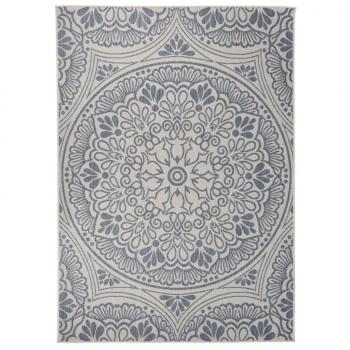 ARDEBO.de - Outdoor-Teppich Flachgewebe 140x200 cm Blaues Muster