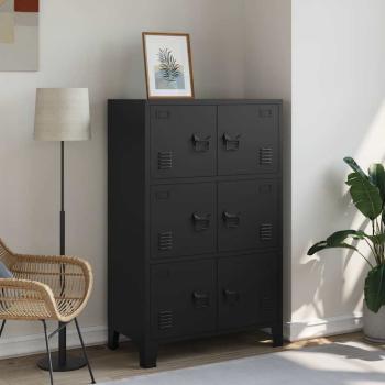 ARDEBO.de - Lagerschrank Industrial Schwarz 75x40x120 cm Stahl