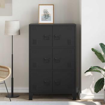 Lagerschrank Industrial Schwarz 75x40x120 cm Stahl