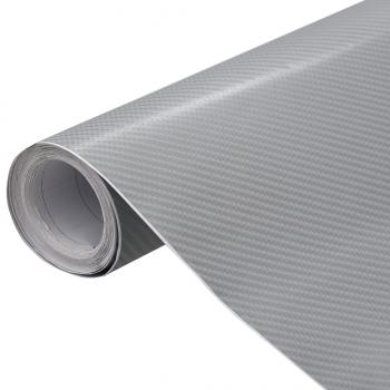 ARDEBO.de - Autofolien 2 Stk. 4D Silber 100x150 cm+50x150 cm
