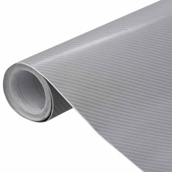 Autofolien 2 Stk. 4D Silber 100x150 cm+50x150 cm