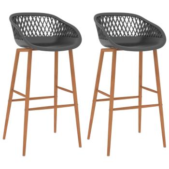 ARDEBO.de - Barhocker 2 Stk. Grau