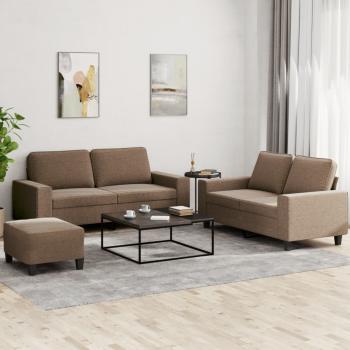 ARDEBO.de - 3-tlg. Sofagarnitur Braun Stoff