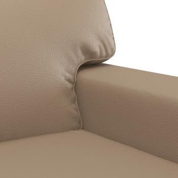 3-tlg. Sofagarnitur Cappuccino-Braun Kunstleder