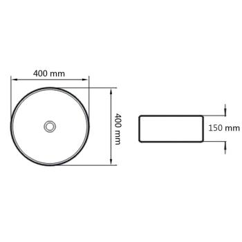2-tlg. Badmöbel-Set Keramik Eichenbraun