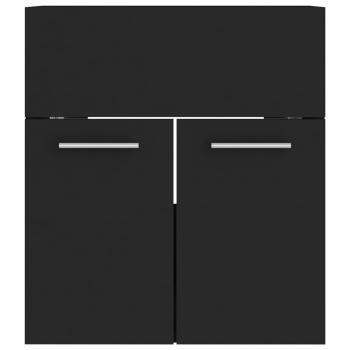 Badmöbel-Set Schwarz Holzwerkstoff