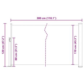 Ausziehbare Seitenmarkise 120x300 cm Braun