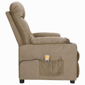 Massagesessel Taupe Stoff