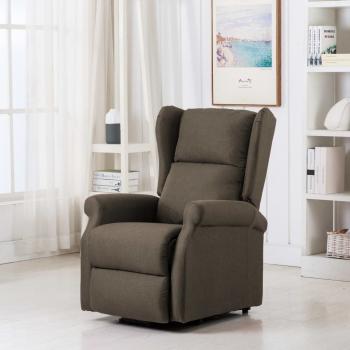ARDEBO.de - Massagesessel mit Aufstehhilfe Taupe Stoff