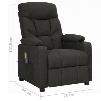 Massagesessel mit Aufstehhilfe Schwarz Stoff