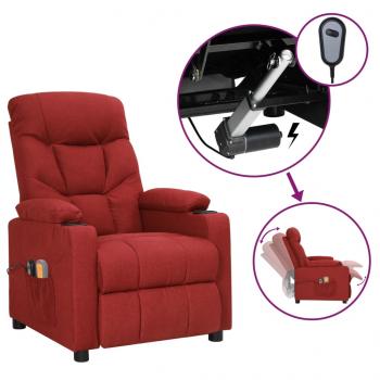ARDEBO.de - Massagesessel Elektrisch Weinrot Stoff