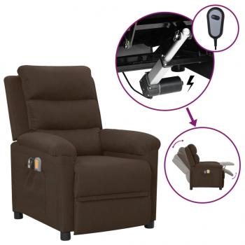 ARDEBO.de - Massagesessel Elektrisch Dunkelbraun Stoff