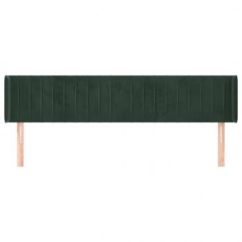 Kopfteil mit Ohren Dunkelgrün 183x16x78/88 cm Samt