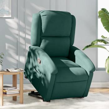 ARDEBO.de - Relaxsessel mit Aufstehhilfe Dunkelgrün Samt