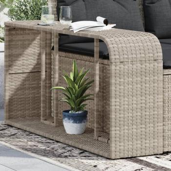 ARDEBO.de - Outdoor-Rgale 2 Stk. Hellgrau Poly Rattan
