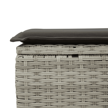 7-tlg. Garten-Sofagarnitur mit Kissen Hellgrau Poly Rattan