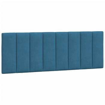 Bettgestell mit Kopfteil Blau 140x190 cm Samt