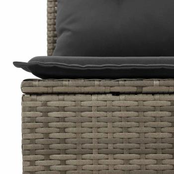 10-tlg. Garten-Sofagarnitur mit Kissen Hellgrau Poly Rattan