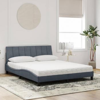 Bett mit Matratze Dunkelgrau 160x200 cm Samt